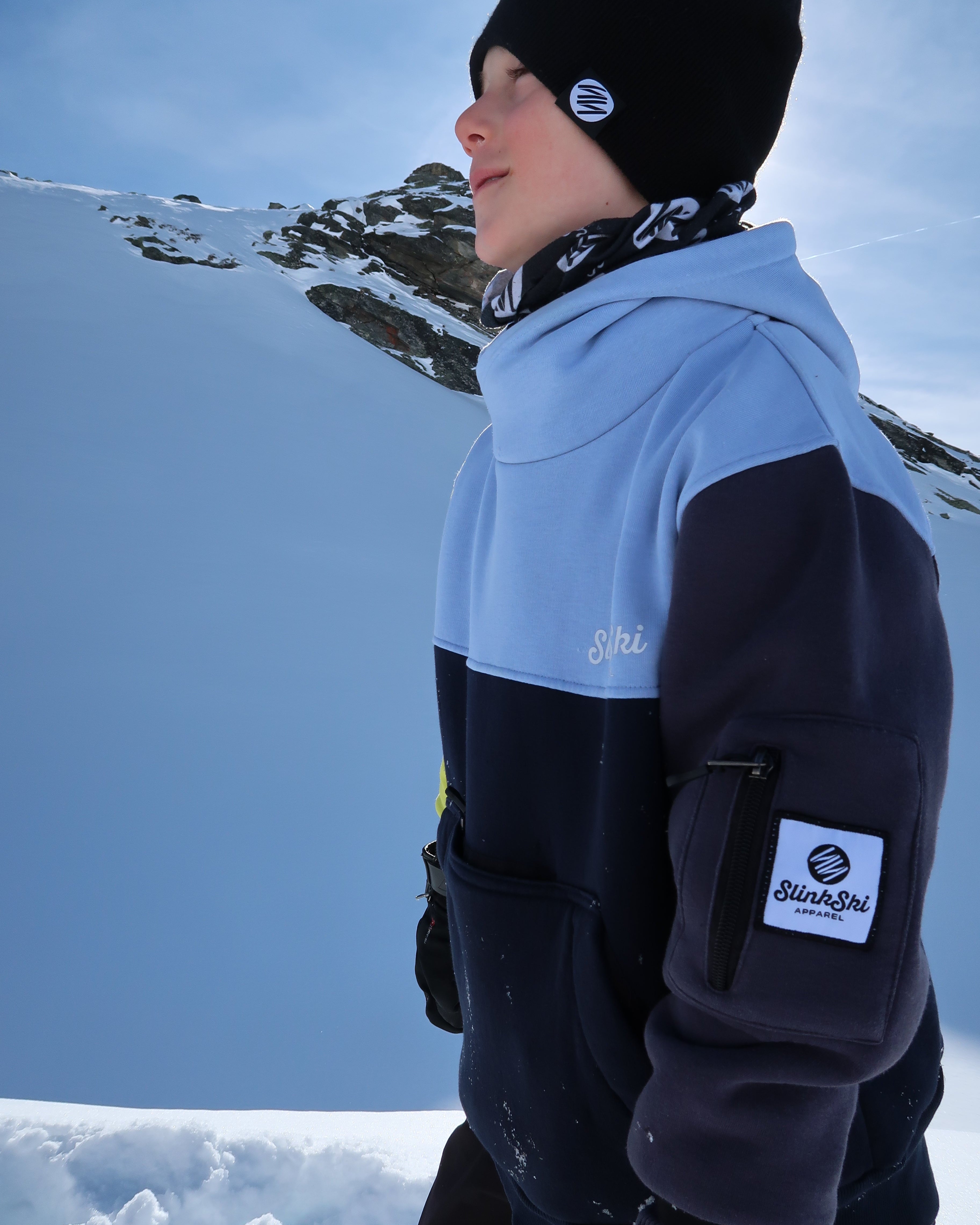Kids Riding Hoodie - Blue Mix