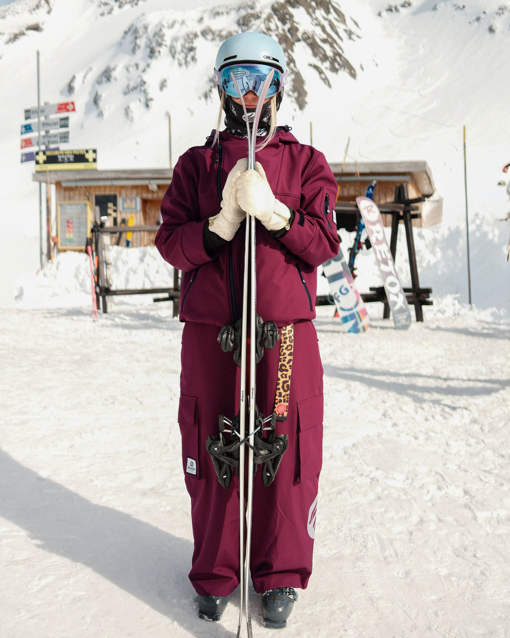 Bordeaux Baggy Ski Pants