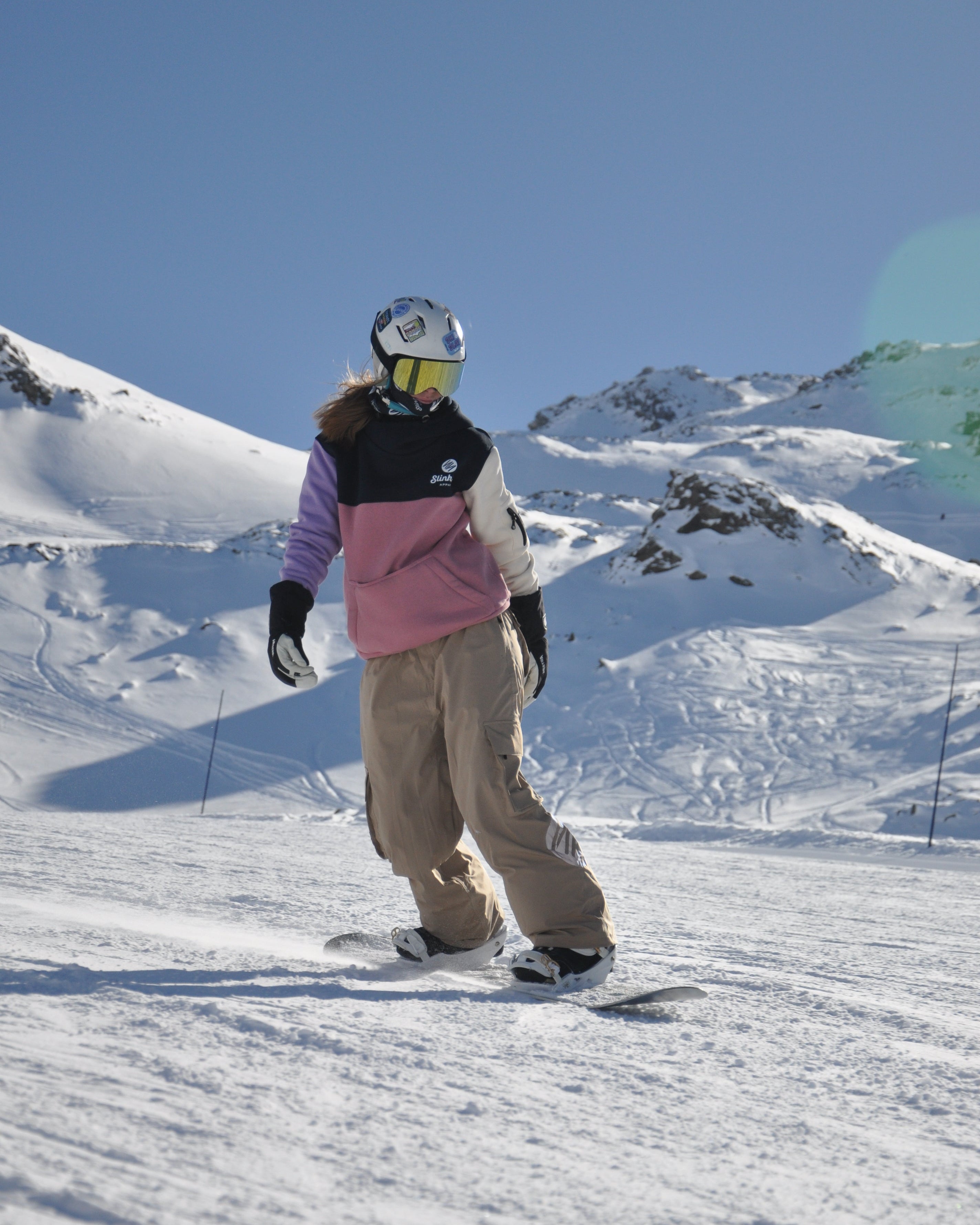 Beige Baggy Ski Pants