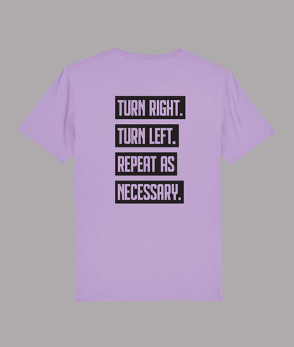 Turn right, Turn left Tee Purple
