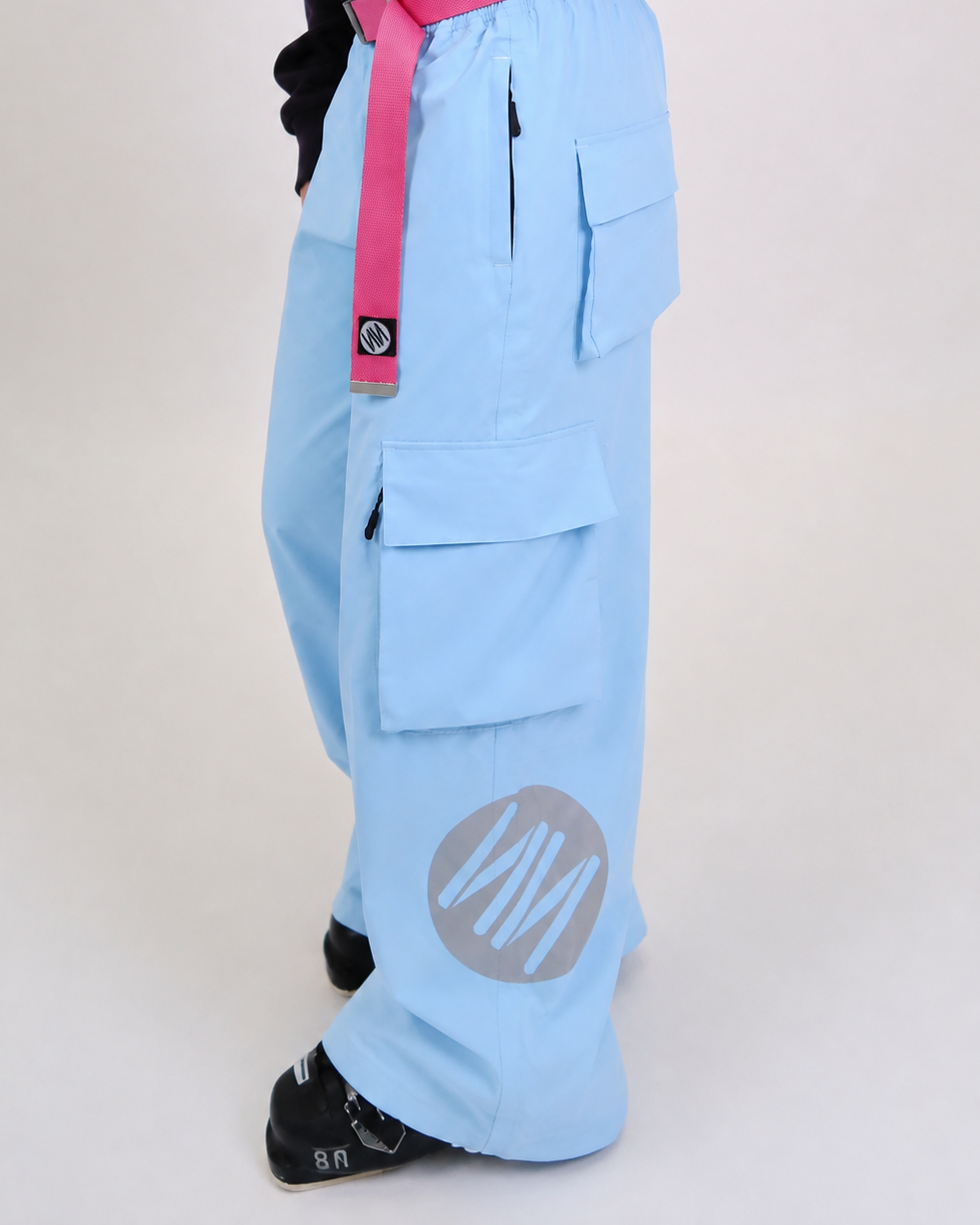 Ice Blue Baggy Ski Pants