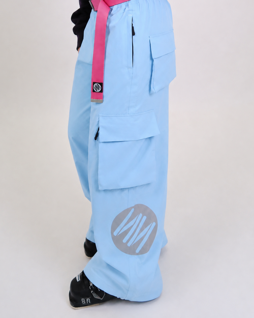 Ice Blue Baggy Ski Pants