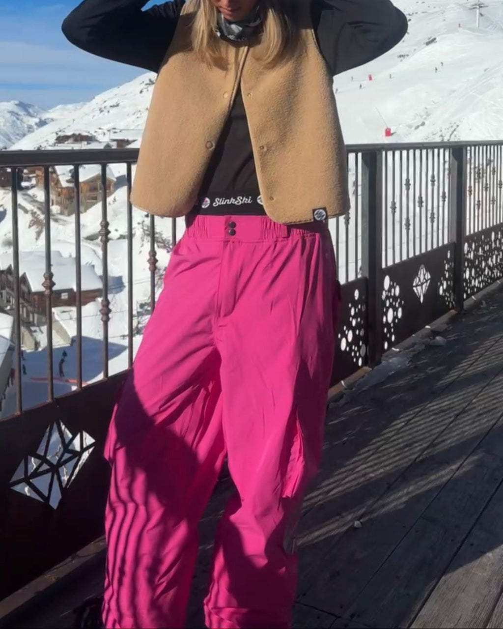 Fuchsia Baggy Ski Pants