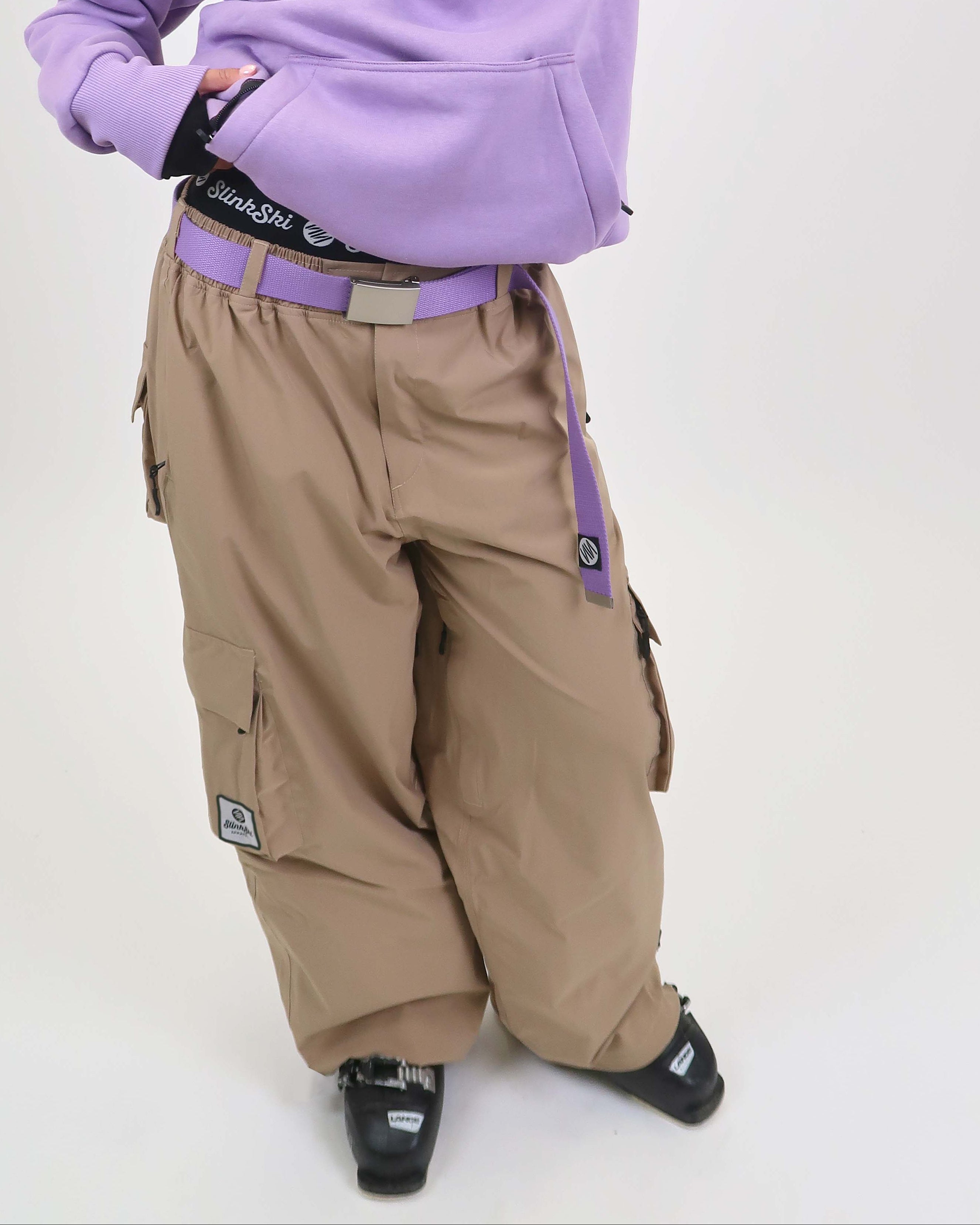 Beige Baggy Ski Pants
