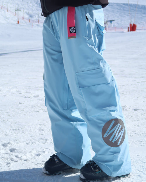 Ice Blue Baggy Ski Pants
