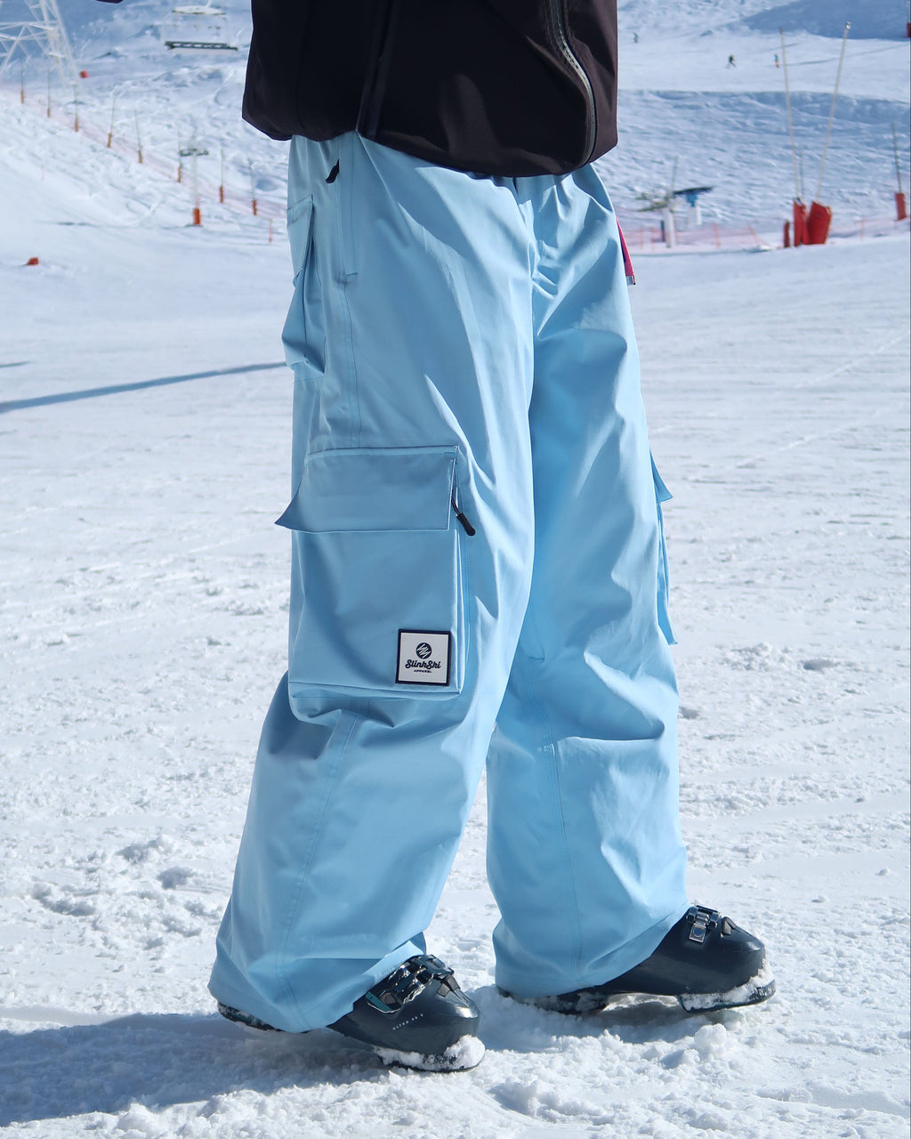 Ice Blue Baggy Ski Pants