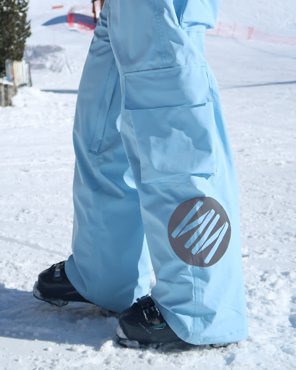 Ice Blue Baggy Ski Pants