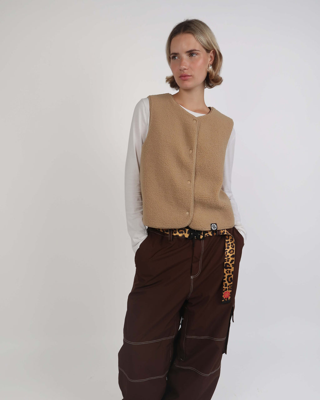 Beige Fleece Gilet